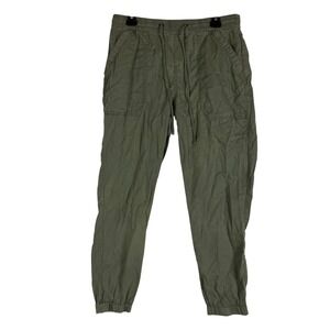 Supplies Pants Mens Large Green Canvas Jogger Elastic Waist Cuffed Casual